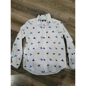 Children's‎ Place Boys Christmas Dinosaur Santa Hat Shirt size Large #3